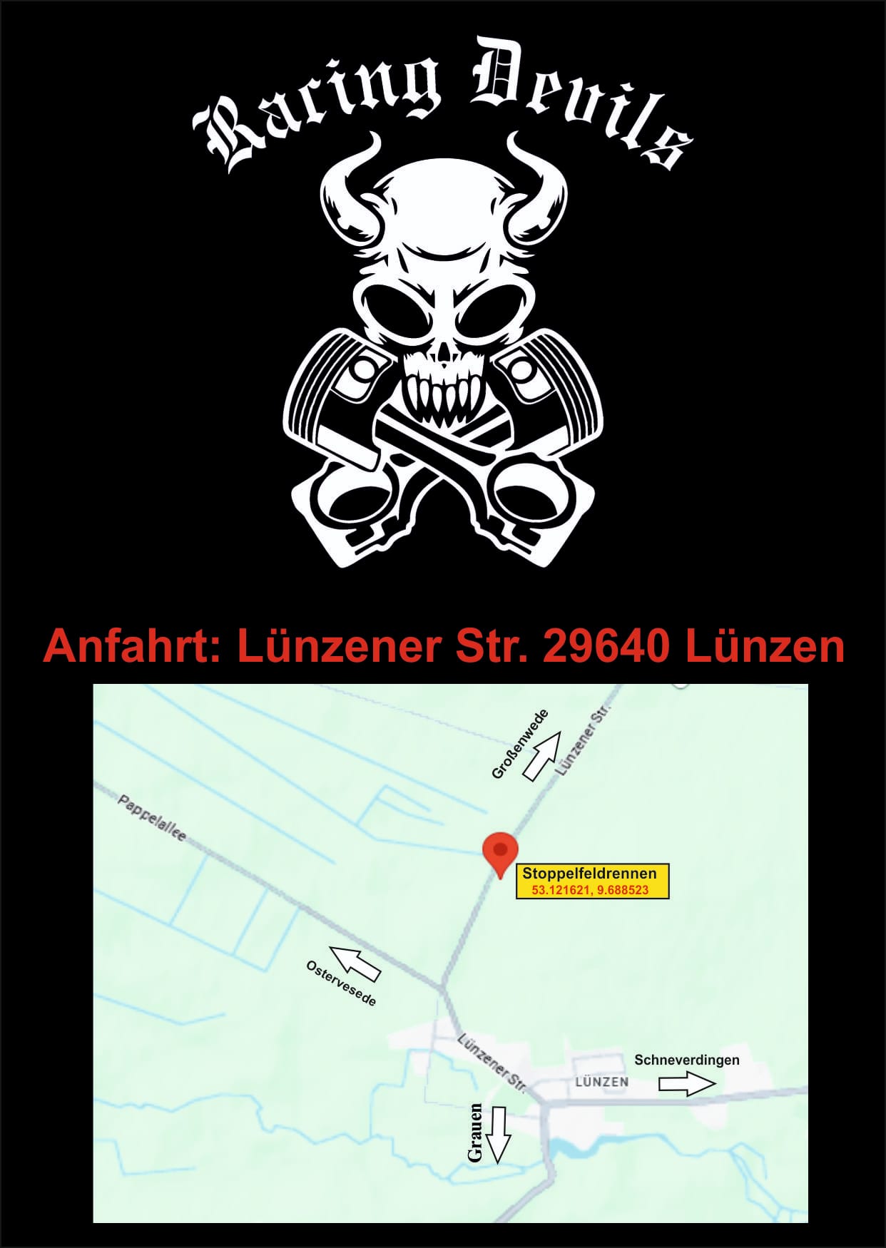 Anfahrt Stoppelfeldrennen Grauen 2025